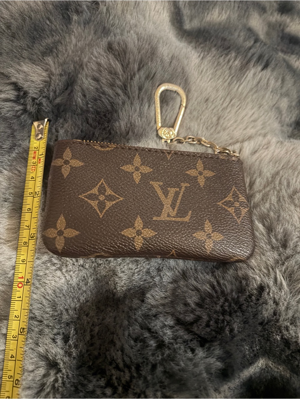 Louis Vuitton Brown Monogram Zip Coin Pouch with Gold Chain - Picture 8 of 8